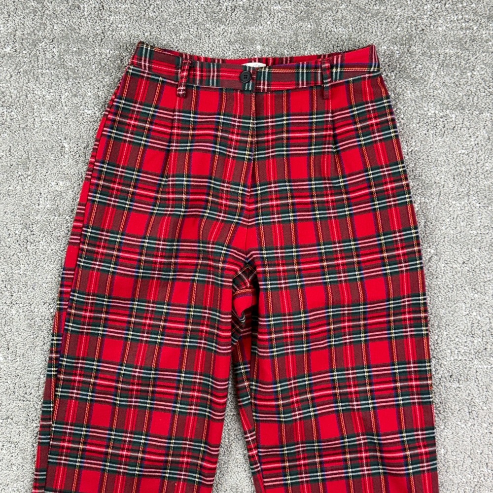 J Galt Brandy Melville Womens 26 Red Tartan Plaid Pants Straight Leg MH270